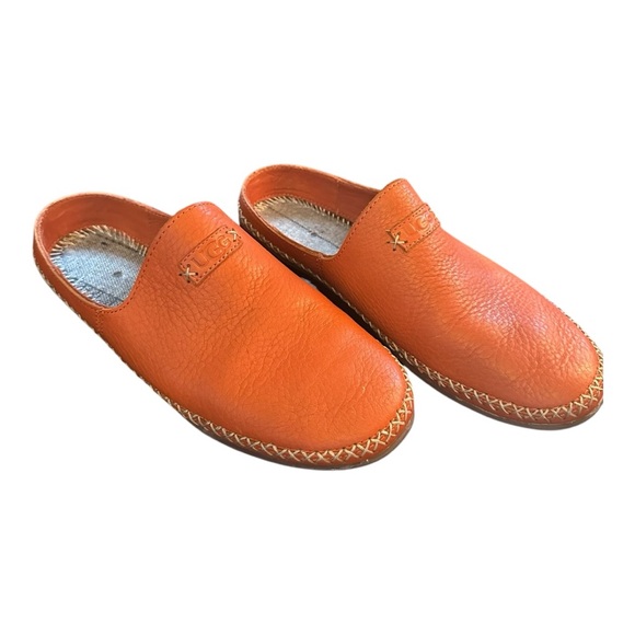 UGG SZ 8 Tamara Slippers/Loafers in Orange w/New Sheepskin liners - Picture 3 of 11
